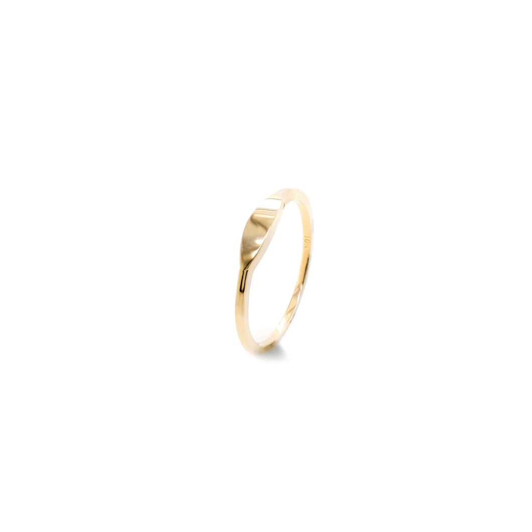 10K YELLOW GOLD MINI OVAL SIGNET RING