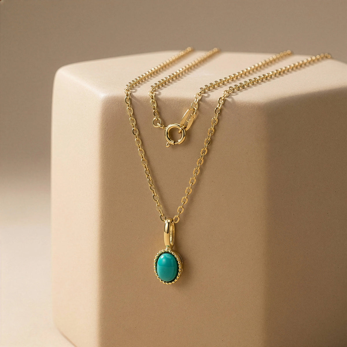 10K GOLD TURQUOISE PENDANT