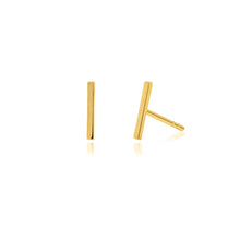 Load image into Gallery viewer, PLAIN SMALL 10K GOLD BAR STUDS
