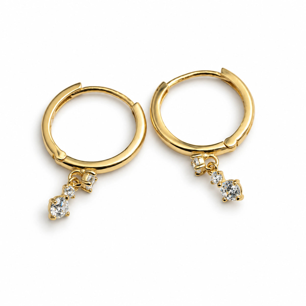 10K YELLOW GOLD CZ HUGGIES