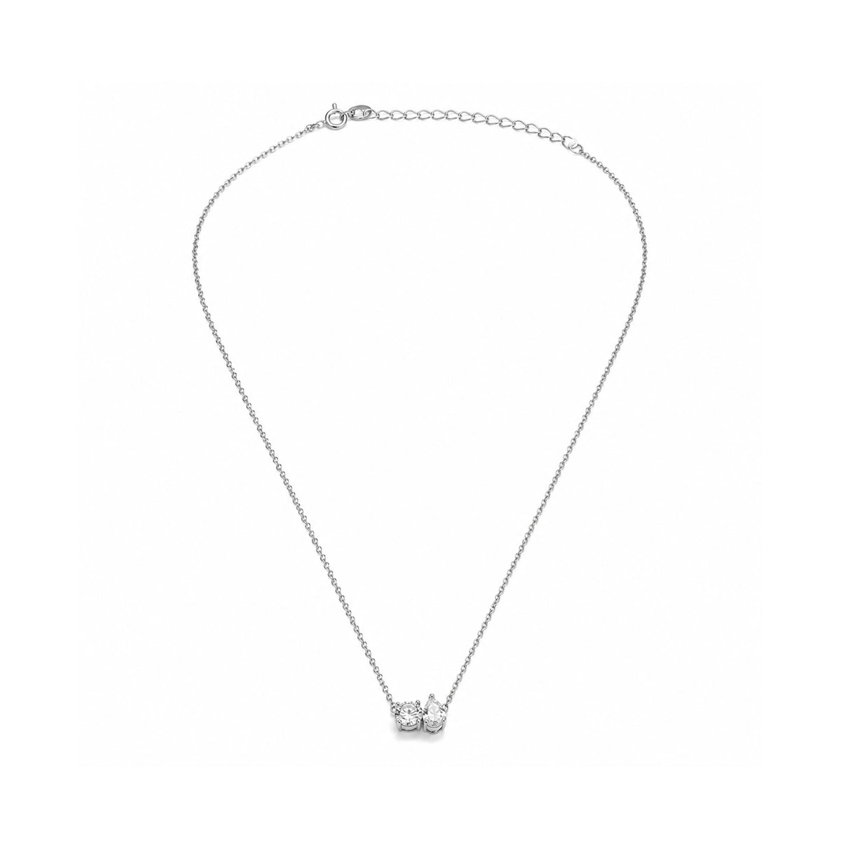 STERLING SILVER RHODIUM PLATED LAB DIAMOND PENDANT