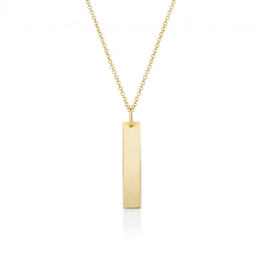 10K GOLD RECTANGULAR DOG TAG NECKLACE