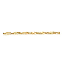 Load image into Gallery viewer, 10K YELLOW GOLD SINGAPORE CHAIN BRACELET 1.3mm
